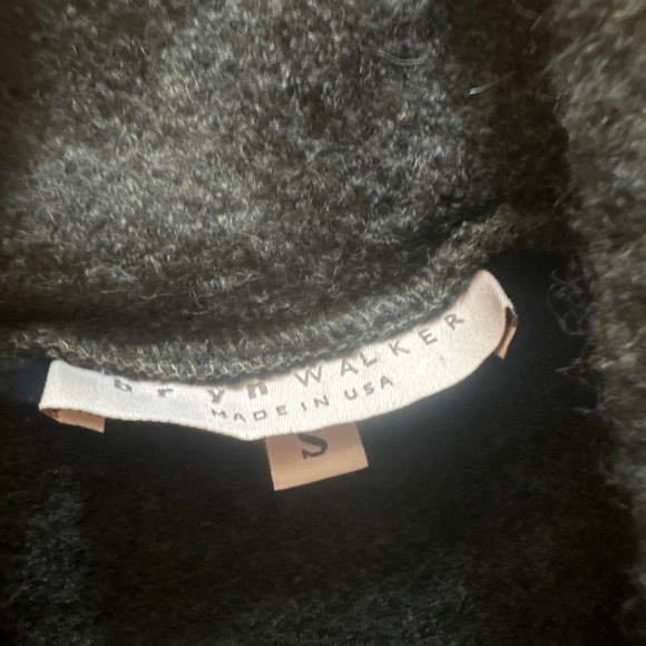 Women S Bryn Walker Alpaca Wool Zip Sweater Jacket Green Boucle Knit Relaxed - Picture 3 of 5